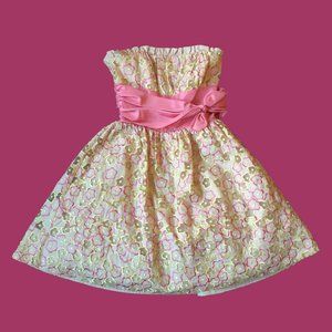 Vintage y2k Betsey Johnson Evening Strapless Floral Print Dress